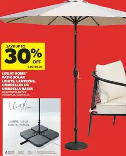 Real Canadian Superstore LIFE AT HOME PATIO SOLAR LIGHTS, LANTERNS, UMBRELLAS OR UMBRELLA BASES offer