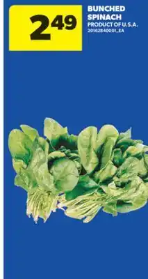 Real Canadian Superstore BUNCHED SPINACH offer