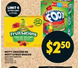 Real Canadian Superstore BETTY CROCKER OR MOTT'S FRUIT SNACKS, 128/226 G offer