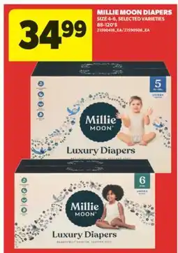 Real Canadian Superstore MILLIE MOON DIAPERS, SIZE 4-6, 88-120'S offer