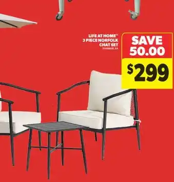 Real Canadian Superstore LIFE AT HOME 3 PIECE NORFOLK CHAT SET offer