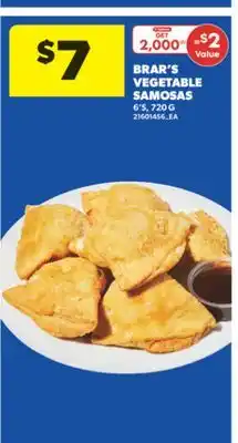 Real Canadian Superstore BRAR'S VEGETABLE SAMOSAS, 6'S, 720 G offer