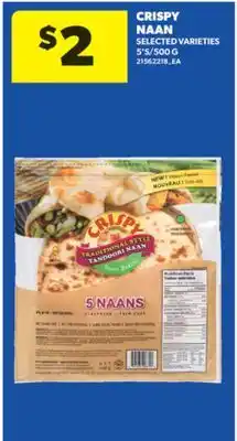 Real Canadian Superstore CRISPY NAAN, 5'S/500 G offer