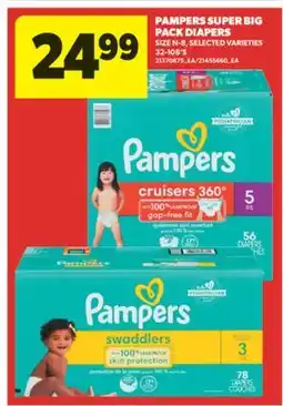 Real Canadian Superstore PAMPERS SUPER BIG PACK DIAPERS, 32-108' S offer