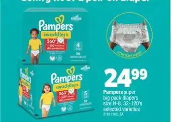 Real Canadian Superstore PAMPERS SUPER BIG PACK DIAPERS, SIZE N - 8, 32-120' S offer