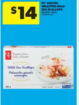 Real Canadian Superstore PC BACON-WRAPPED WILD SEA SCALLOPS, 260 G offer