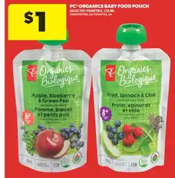 Real Canadian Superstore PC ORGANICS BABY FOOD POUCH, 128 ML offer