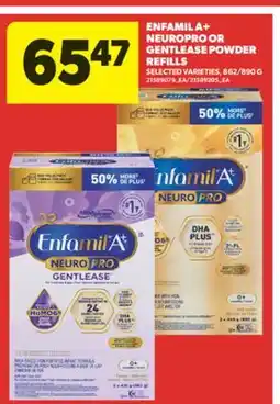 Real Canadian Superstore ENFAMIL A + NEUROPRO OR GENTLEASE POWDER REFILLS, 862/890 G offer