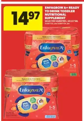 Real Canadian Superstore ENFAGROW A + READY TO DRINK TODDLER NUTRITIONAL SUPPLEMENT, 6X237 ML offer