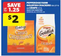 Real Canadian Superstore PEPPERIDGE FARM GOLDFISH CRACKERS 156-277 G OR CRISPS 177 G offer