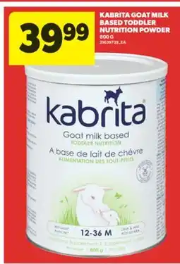 Real Canadian Superstore KABRITA GOAT MILK BASED TODDLER NUTRITION POWDER, 800 G offer