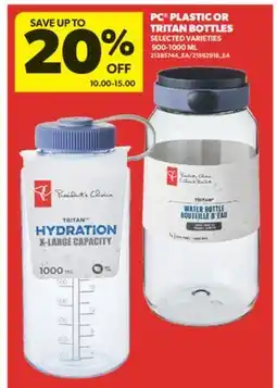 Real Canadian Superstore PC PLASTIC OR TRITAN BOTTLES, 900-1000 ML offer