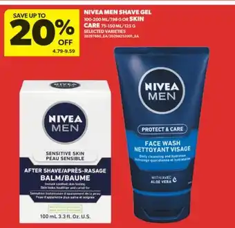 Real Canadian Superstore NIVEA MEN SHAVE GEL 100-200 ML/198 G OR SKIN CARE 75-150 ML/125 G offer