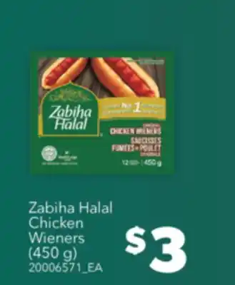 Real Canadian Superstore ZABIHA HALAL CHICKEN WIENERS, (450 g) offer