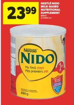 Real Canadian Superstore NESTLÉ NIDO MILK-BASED NUTRITIONAL SUPPLEMENT, 850 G offer