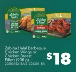 Real Canadian Superstore ZABIHA HALAL BARBEQUE CHICKEN WINGS OR CHICKEN BREAST FILLETS, (908 g) offer