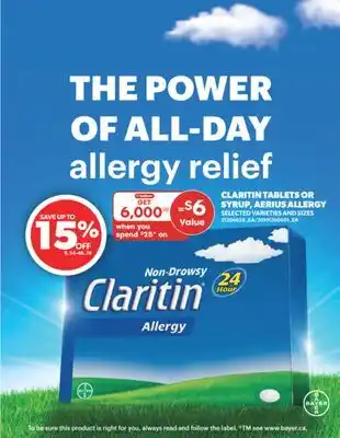 Real Canadian Superstore CLARITIN TABLETS OR SYRUP, AERIUS ALLERGY offer