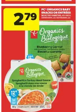 Real Canadian Superstore PC ORGANICS BABY SNACKS OR ENTRÉES, 42-185 G offer