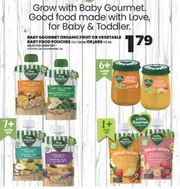 Real Canadian Superstore BABY GOURMET ORGANIC FRUIT OR VEGETABLE BABY FOOD POUCHES 113/128 ML OR JARS 113 ML offer