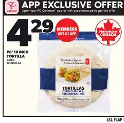 Loblaws PC 10 INCH, 650 G offer