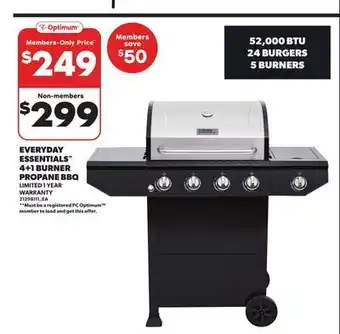 Loblaws EVERYDAY ESSENTIALS 4+1 BURNER PROPANE BBQ offer