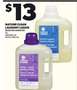 Loblaws NATURE CLEAN LAUNDRY LIQUID, 3L offer