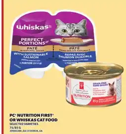 Loblaws PC NUTRITION FIRST OR WHISKAS CAT FOOD, 75/85G offer