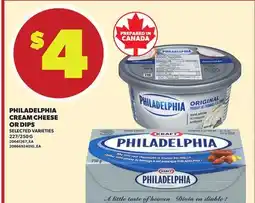 Loblaws PHILADELPHIA CREAM CHEESE OR DIPS, 227/250G offer