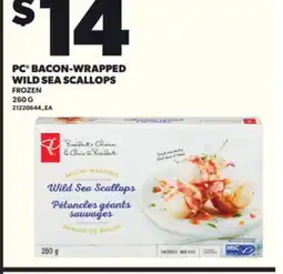 Loblaws PC BACON-WRAPPED WILD SEA SCALLOPS, 260 G offer