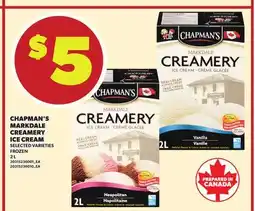 Loblaws CHAPMAN'S MARKDALE CREAMERY ICE CREAM 2L offer