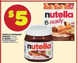 Loblaws NUTELLA HAZELNUT SPREAD 375G OR B-READY 6'S, 132G offer