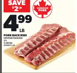 Loblaws PORK BACK RIBS 2'S offer