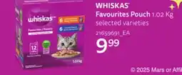 Loblaws WHISKAS FAVOURITES POUCH, 1.02kg offer