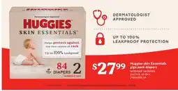 Loblaws HUGGIES SKIN ESSENTIALS GIGA PACK DIAPERS, 42-84'S offer