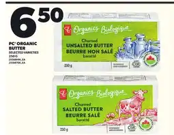 Loblaws PC ORGANIC BUTTER, 250 G offer