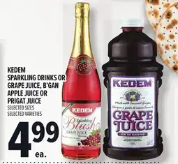 Metro KEDEM SPARKLING DRINKS OR GRAPE JUICE, B'GAN APPLE JUICE OR PRIGAT JUICE offer