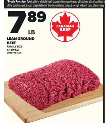 Loblaws LEAN GROUND BEEF offer