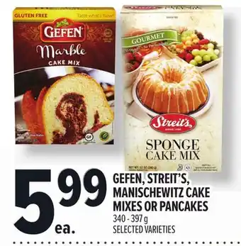 Metro GEFEN, STREIT'S, MANISCHEWITZ CAKE MIXES OR PANCAKES offer