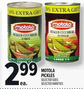 Metro MOTOLA PICKLES offer