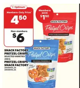 Independent Grocer SNACK FACTORY PRETZEL CRISPS, 200 G offer