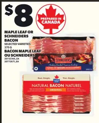 Independent Grocer MAPLE LEAF OR SCHNEIDERS BACON, 375 G offer