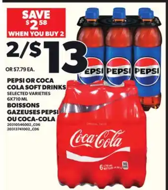 Independent Grocer PEPSI OR COCA COLA SOFT DRINKS, 6X710 ML offer