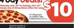 Sobeys 14 Pepperoni or Cheese Take & Bake Pizza offer