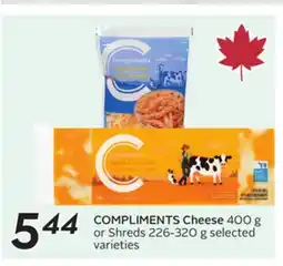 Sobeys COMPLIMENTS Cheese offer