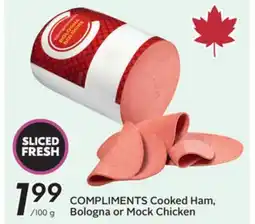 Sobeys COMPLIMENTS Cooked Ham, Bologna or Mock Chicken offer