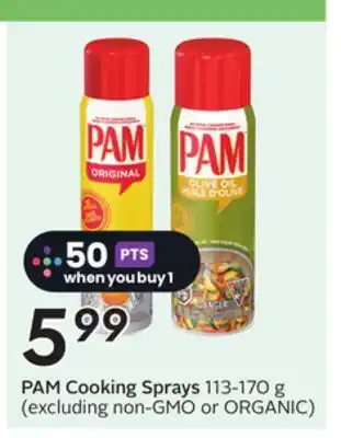 Sobeys PAM Cooking Sprays offer