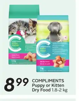 Sobeys COMPLIMENTS Puppy or Kitten Dry Food offer