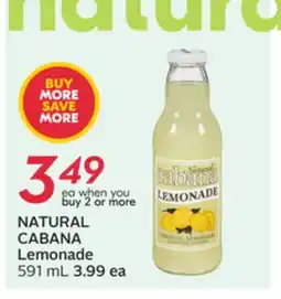 Sobeys NATURAL CABANA Lemonade offer