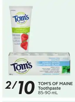 Sobeys TOM'S OF MAINE Toothpaste offer