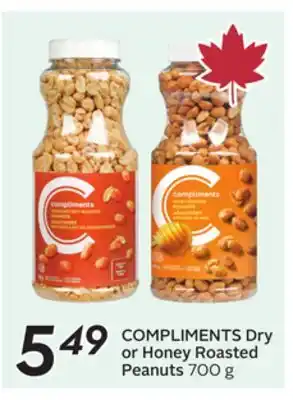 Sobeys COMPLIMENTS Dry or Honey Roasted Peanuts offer